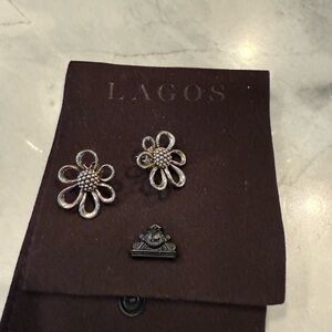 Lagos Silver Daisy  Flower Earrings